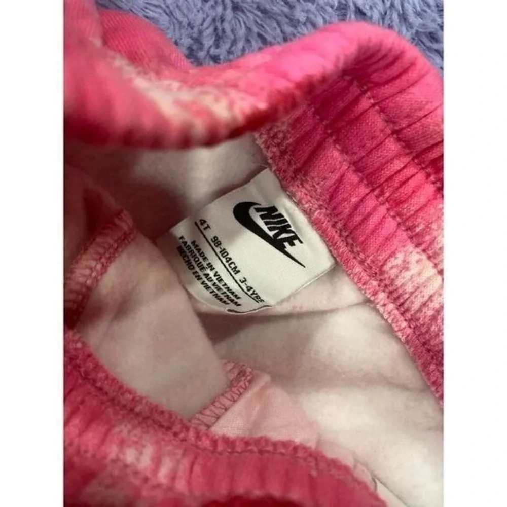 Nike Girls Pink Flower‎ Print Fleece Joggers Sweatpants Pink Floral 4T 98-104cm